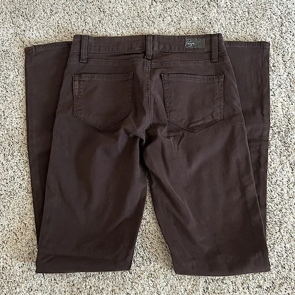 Paige NWT Chocolate Brown Verdugo Denim Jeggings Pants **Size 24** 🌸🌸 - Picture 2 of 6